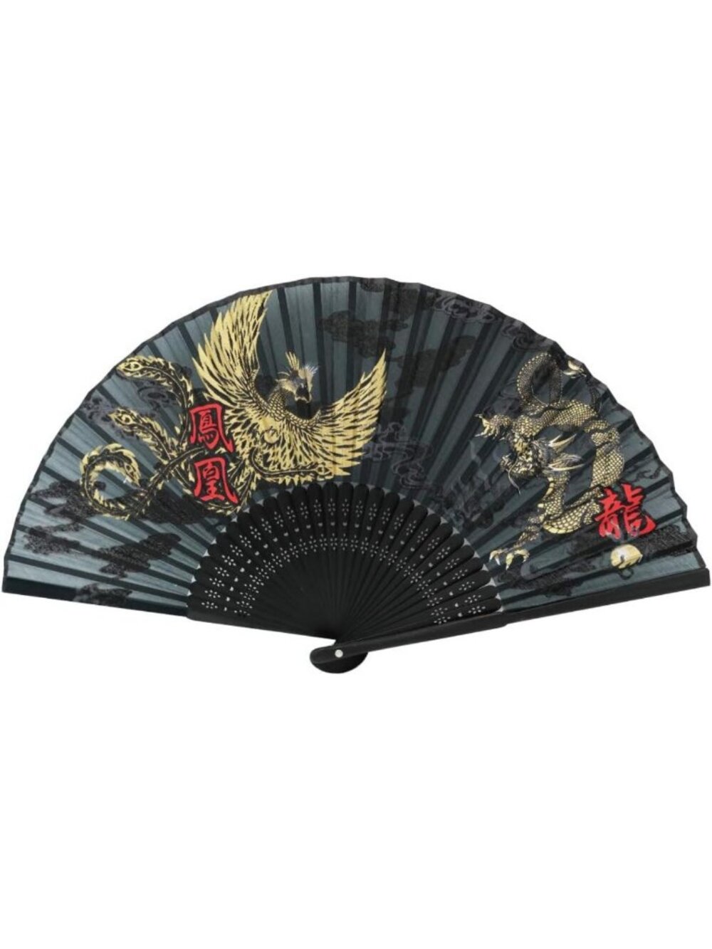 Elegant Handmade Japanese Folding Fan - Unique Bamboo & Silk Design, 8.6